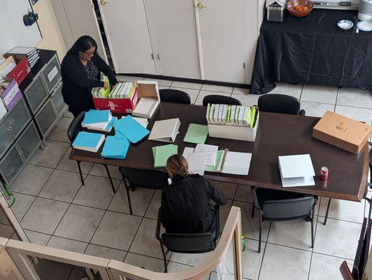 Our team working on the 8,600 pages Cal Copy made for us!!