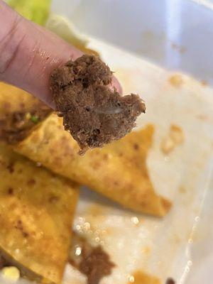 Birria taco meat Mushy, undercooked & not seasoned at all