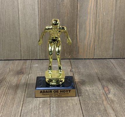 Custom trophy and name plates