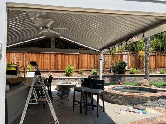 Ceiling fan installed