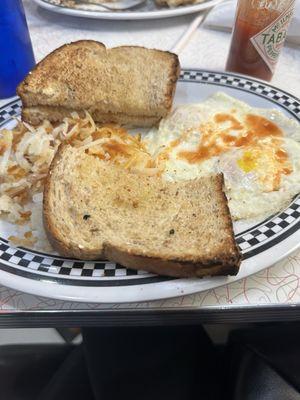 Eggs, Hashbrowns, and Toast