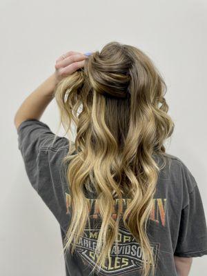 Two rows of concealed bead weft extensions