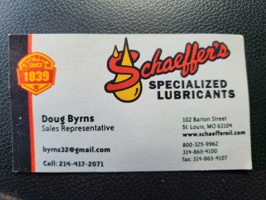 Doug Byrns Schaeffer Oil Sales