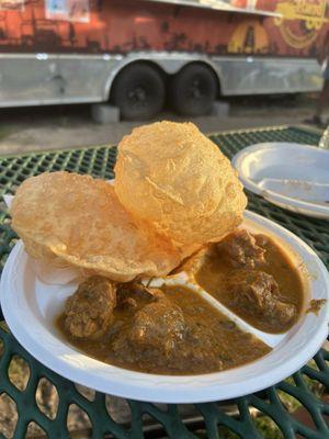 Puri with Chicken Curry