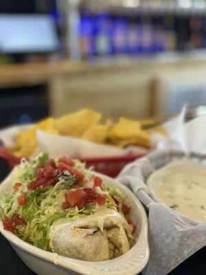 Big Sloppy burrito and the Meaty Queso