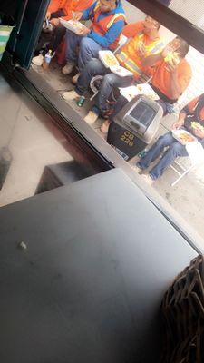 Down town construction My boys are hungry