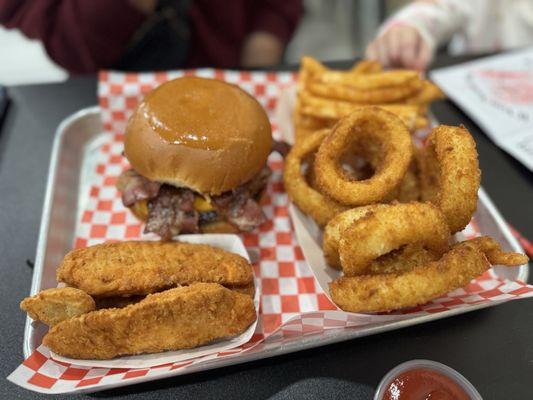 #27. CHICKEN TENDERS(5 PCS CRISPY CHICKEN TENDERS) #1. CALI STACK BURGER