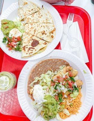 Chicken Quesadilla and flautas!