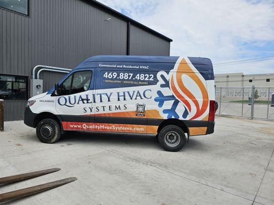 Quality Hvac Service and Repair Van.