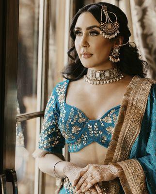 Necklace, earrings and paisa by The Lost Bangle to complete my Sangeet look