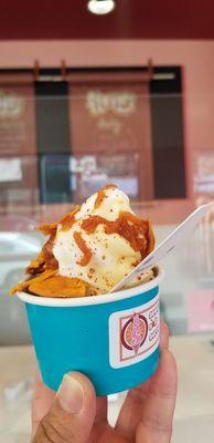 The mangonada vegan sundae that I purchased to get my MN Scoop punch card stamp