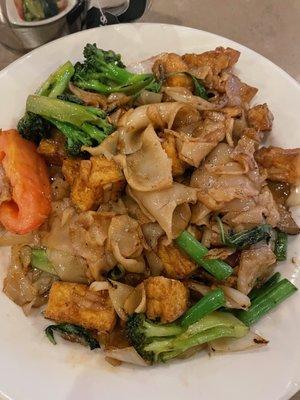 Vegan Pad Kee Mao (Drunken Noodles) with tofu