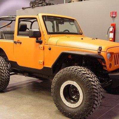Jeep in orange and black