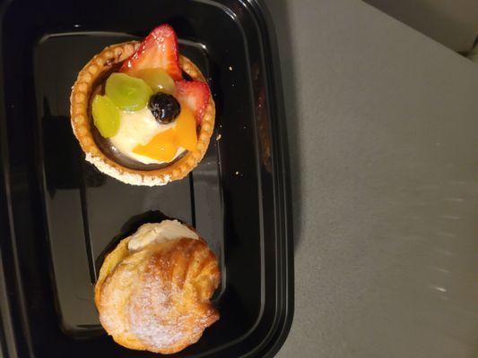 Fruit tart and another pastry