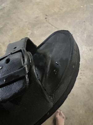 Nail came through my shoe from debris in the car wash bay