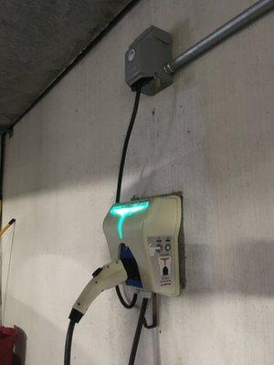 EV charger for one of the three EV charging spaces.