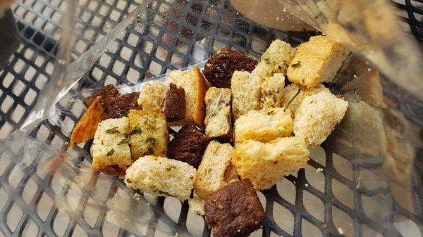 Homemade croutons. Nicely done.