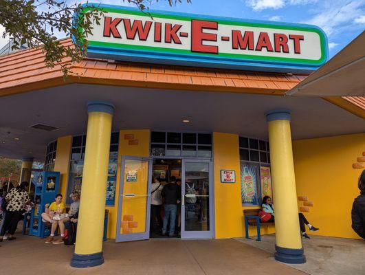 Outside the Kwik-E-Mart at Springfield, U.S.A. at Universal Studios Florida at Universal Orlando Resort. Storefront.