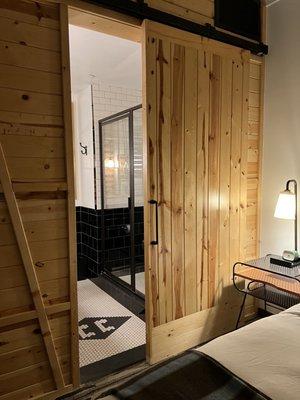 Barn doors on the bathroom