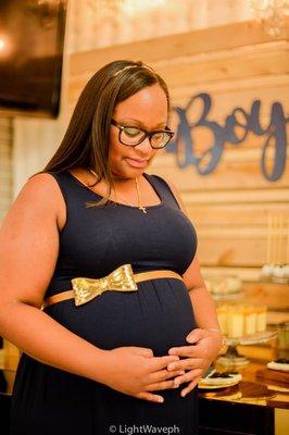 Avenue Hall Gold And wooden theme Judy Lopez Design Baby Shower Congratulations