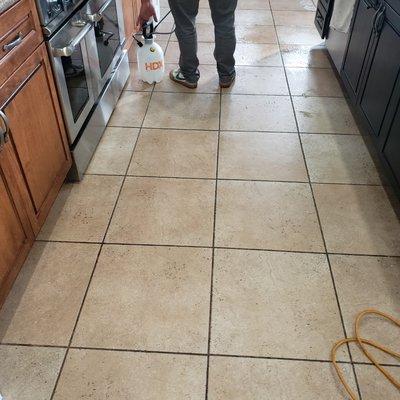 A 12 yr old Kitchen in much need of cleaning and resealing!