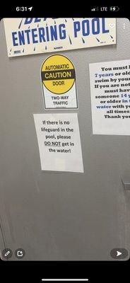 No Lifeguard, Pool Closed at 2pm on Thursday Afternoon