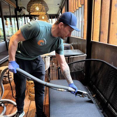 Restaurant upholstery & booth cleaning that meets hygiene standards and protects your brand image.