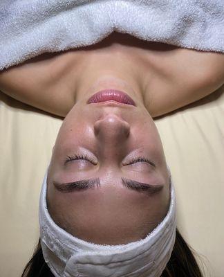 Shaped eyebrows and beautiful glowing skin