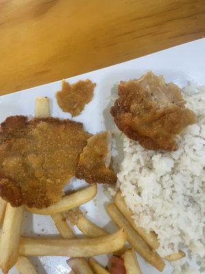 Chicken is so hard and dry and literally has 0 chicken