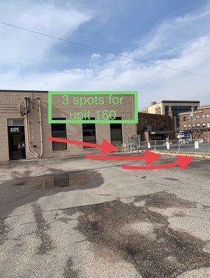 Parking behind the building.