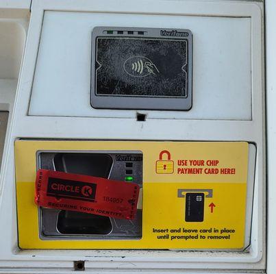 Couldn't pay at this pump, but could pay at another pump... Be sure to check it out before you get out!