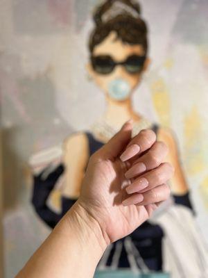 gel X with OPI bubble bath color