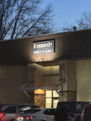 Front of the dance school.