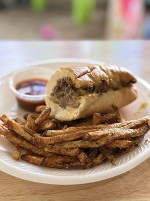 8" Tay's & Seasoned Fries with Pepperoncini Sauce