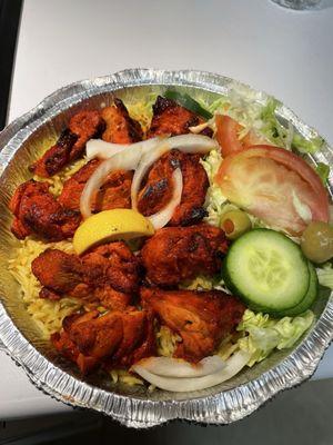 Chicken kebab platter