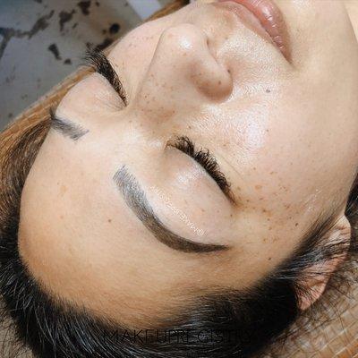 Annual touch up. Her brows lasted over a year!