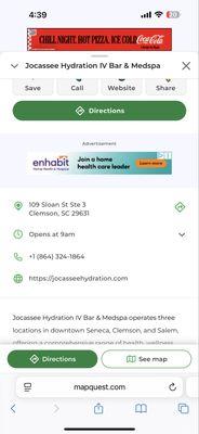 Business information about Jocassee Medispa