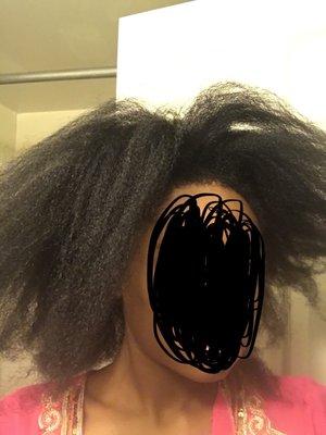 Results of blowout on afro hair -- complete nightmare!