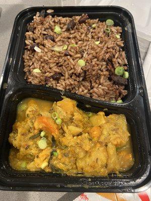 Coconut Rice & Beans, Curried Veggies