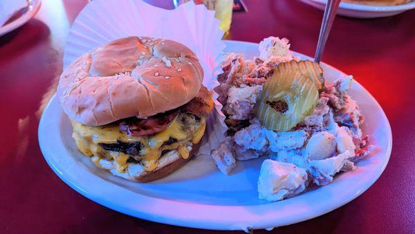 Hungry Mother Burger and Potato Salad