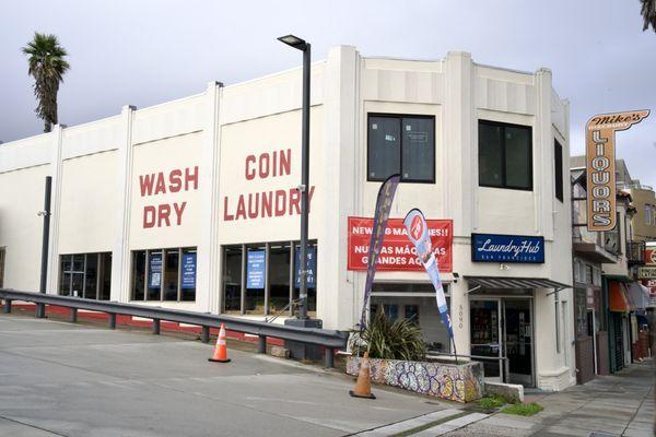 Our laundromat is next to the gas station