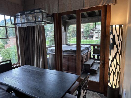Hot tub on patio