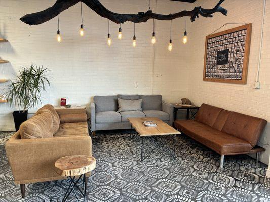 Comfy area to sit and your latte.