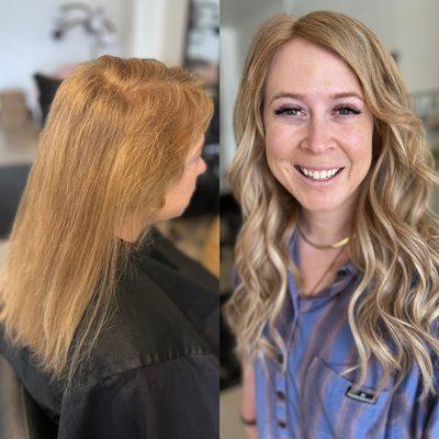 From drastic C*vid hair loss to long, full hair with hand tied hair extensions!