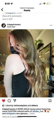 Pop of pink in my extensions