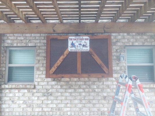 There is a TV inside this weather proof box