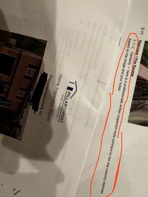 Chat GPT response in Home Inspection report- just one of many.