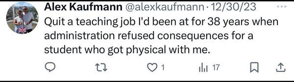 Student assaults a teacher who has been loyal to summit for 38 years and to now the school does nothing