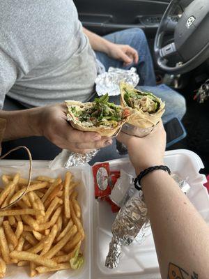 Chicken Pesto wrap and the Lamb Shwarma wrap.