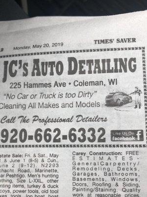 Car and vehicle detailing by professional detail. 13 plus years of experience.